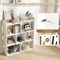 Costway 1/2 PCS 7-cube Bookcase Open Storage Shelf with Anti-tipping Kits for Living Room White/Black/Natural
